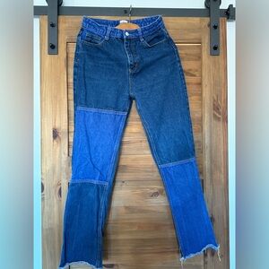 Princess Polly patchwork denim jeans Size 4 Size 36